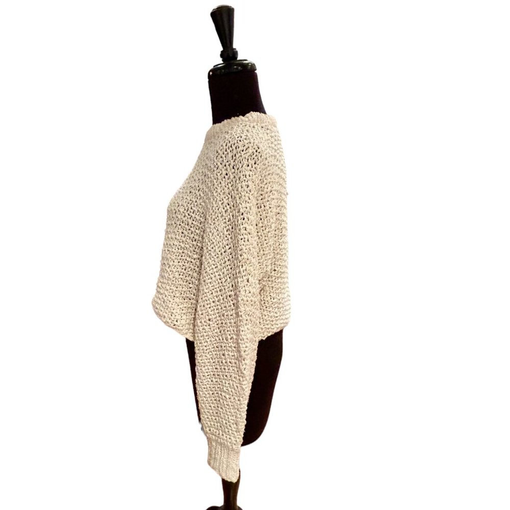 Fisher Project100% Cotton  Chunky Knit Cropped Cream sweater Size S/P - Picture 3 of 10